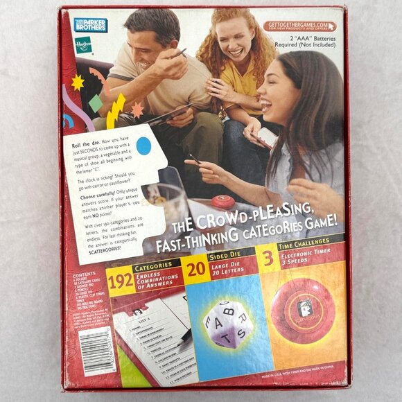 The Game of Scattergories Board Game Parker Brothers Hasbro 1998 100% Complete - Picture 8 of 10